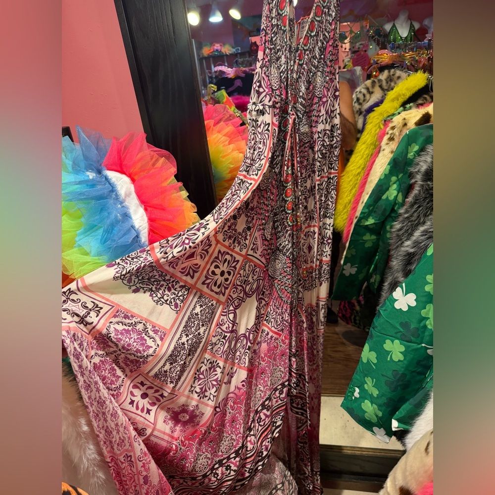 Key West Beach Vibes Manish Vaid Vibrant Multicolor Collector’s Maxi Dress